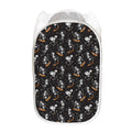 Skateboarding Skeleton Pattern Print Mesh Laundry Hamper