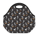 Skateboarding Skeleton Pattern Print Neoprene Lunch Bag