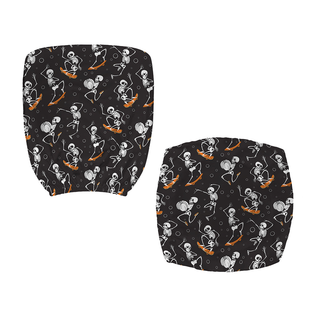 Skateboarding Skeleton Pattern Print Office Chair Cover