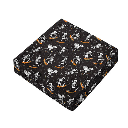 Skateboarding Skeleton Pattern Print Outdoor Seat Cushion Cover