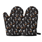 Skateboarding Skeleton Pattern Print Oven Mitts