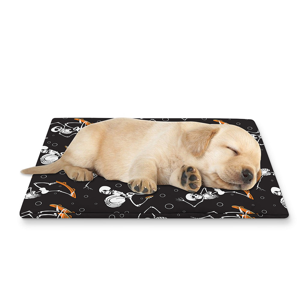 Skateboarding Skeleton Pattern Print Pet Cooling Mat Cover
