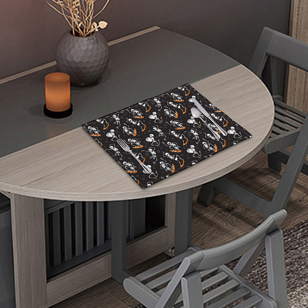 Skateboarding Skeleton Pattern Print Placemat