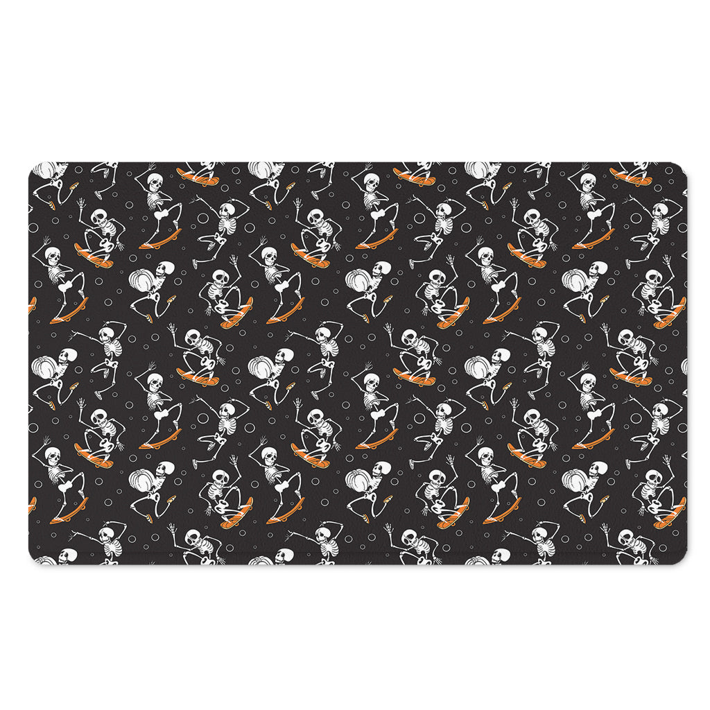 Skateboarding Skeleton Pattern Print Polyester Doormat