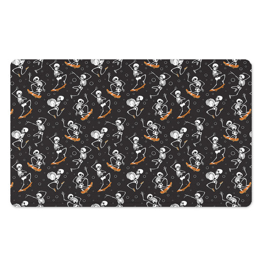 Skateboarding Skeleton Pattern Print Polyester Doormat