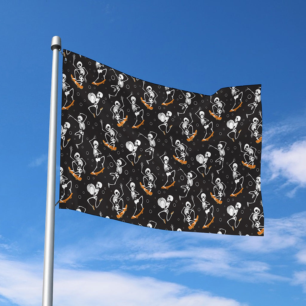 Skateboarding Skeleton Pattern Print Polyester Flag