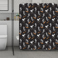 Skateboarding Skeleton Pattern Print Polyester Shower Curtain