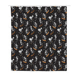 Skateboarding Skeleton Pattern Print Polyester Shower Curtain