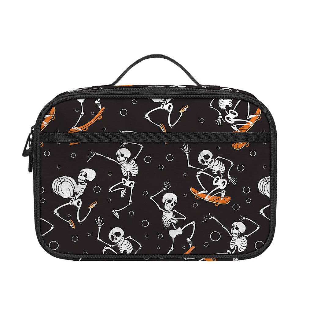 Skateboarding Skeleton Pattern Print Portable Lunch Bag