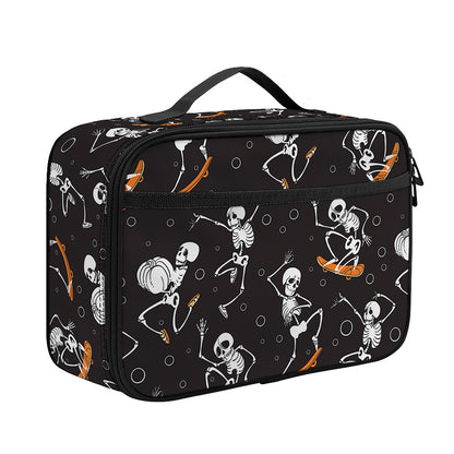 Skateboarding Skeleton Pattern Print Portable Lunch Bag