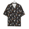 Skateboarding Skeleton Pattern Print Rayon Hawaiian Shirt