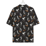 Skateboarding Skeleton Pattern Print Rayon Hawaiian Shirt