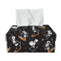 Skateboarding Skeleton Pattern Print Rectangle Tissue Box Cover