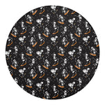 Skateboarding Skeleton Pattern Print Round Blanket