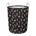Skateboarding Skeleton Pattern Print Round Laundry Basket