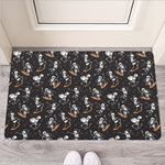 Skateboarding Skeleton Pattern Print Rubber Doormat