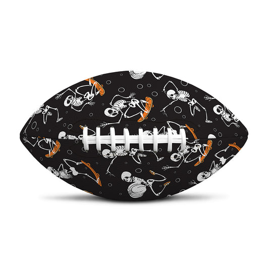 Skateboarding Skeleton Pattern Print Rugby Ball