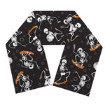 Skateboarding Skeleton Pattern Print Scarf