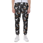 Skateboarding Skeleton Pattern Print Scuba Joggers