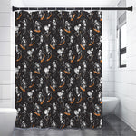 Skateboarding Skeleton Pattern Print Shower Curtain