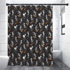 Skateboarding Skeleton Pattern Print Shower Curtain