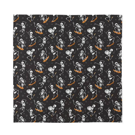 Skateboarding Skeleton Pattern Print Silk Bandana