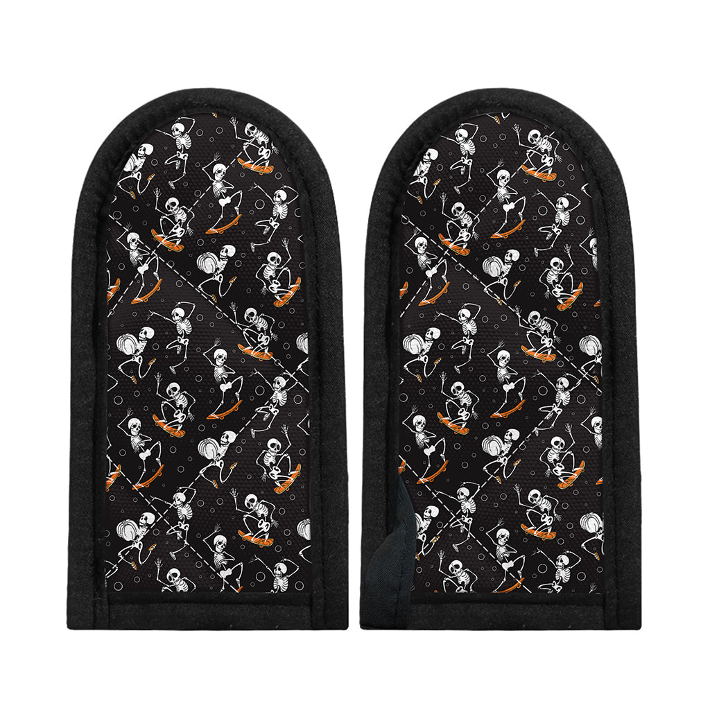 Skateboarding Skeleton Pattern Print Skillet Handle Cover