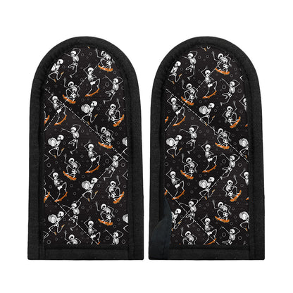 Skateboarding Skeleton Pattern Print Skillet Handle Cover