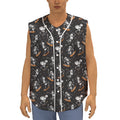 Skateboarding Skeleton Pattern Print Sleeveless Baseball Jersey