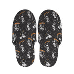 Skateboarding Skeleton Pattern Print Slippers
