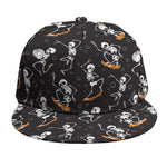 Skateboarding Skeleton Pattern Print Snapback Cap