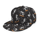 Skateboarding Skeleton Pattern Print Snapback Cap