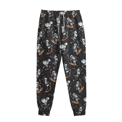 Skateboarding Skeleton Pattern Print Sweatpants
