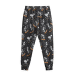 Skateboarding Skeleton Pattern Print Sweatpants