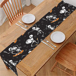 Skateboarding Skeleton Pattern Print Table Runner