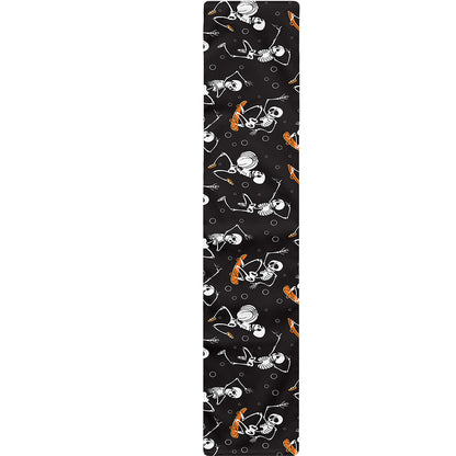 Skateboarding Skeleton Pattern Print Table Runner