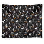 Skateboarding Skeleton Pattern Print Tapestry