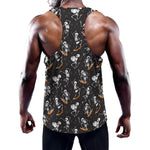 Skateboarding Skeleton Pattern Print Training Tank Top