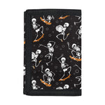 Skateboarding Skeleton Pattern Print Trifold Wallet