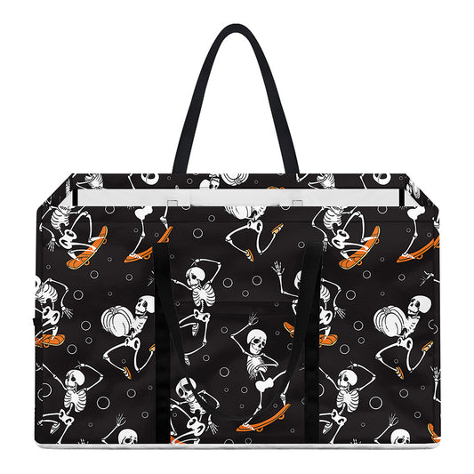 Skateboarding Skeleton Pattern Print Utility Tote Bag