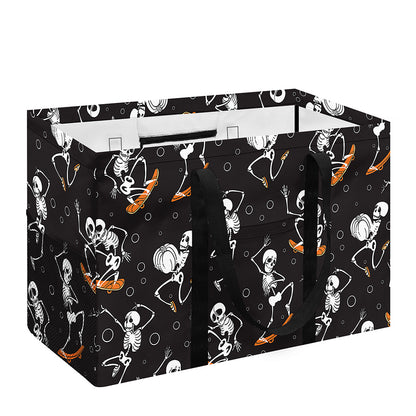 Skateboarding Skeleton Pattern Print Utility Tote Bag