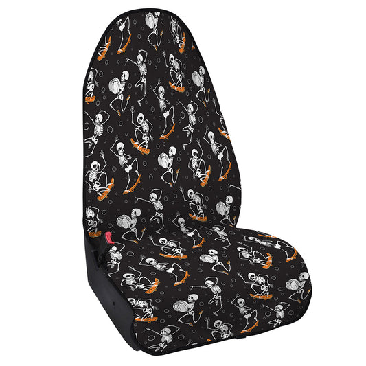 Skateboarding Skeleton Pattern Print Waterproof Car Seat Cover