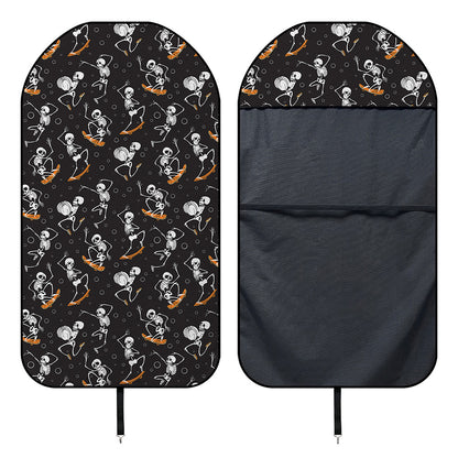 Skateboarding Skeleton Pattern Print Waterproof Car Seat Cover