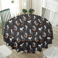 Skateboarding Skeleton Pattern Print Waterproof Round Tablecloth