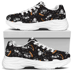 Skateboarding Skeleton Pattern Print White Chunky Shoes