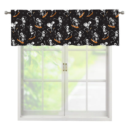 Skateboarding Skeleton Pattern Print Window Valance