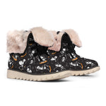 Skateboarding Skeleton Pattern Print Winter Boots