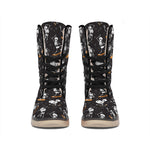 Skateboarding Skeleton Pattern Print Winter Boots