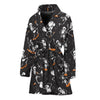 Skateboarding Skeleton Pattern Print Women's Bathrobe