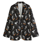 Skateboarding Skeleton Pattern Print Women's Blazer